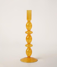 Load image into Gallery viewer, Orange Blown Glass Candle holders

