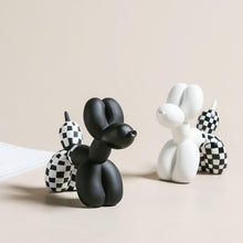 Load image into Gallery viewer, Deluxe Black &amp; White Balloon Dog - Hand Painted Resin
