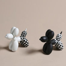 Load image into Gallery viewer, Deluxe Black &amp; White Balloon Dog - Hand Painted Resin
