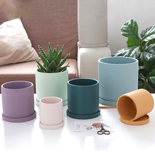 Load image into Gallery viewer, All The Bright Colors Planter with Saucer Set
