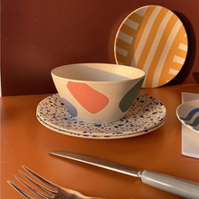 Load image into Gallery viewer, Modern Abstract Colorful Bamboo Plate
