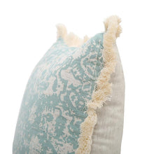 Load image into Gallery viewer, Vintage Blue Texture Pillow Cover with Tassles
