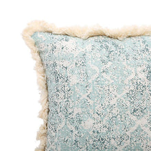 Load image into Gallery viewer, Vintage Blue Texture Pillow Cover with Tassles

