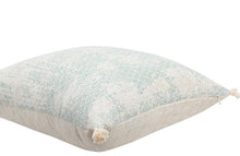 Load image into Gallery viewer, Vintage Blue Texture Pillow Cover with Tassles

