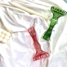 Load image into Gallery viewer, Embossed Vintage Glass Candle Holders
