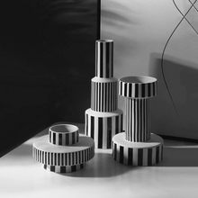 Load image into Gallery viewer, Bauhaus Minimalist Black &amp; White Vases
