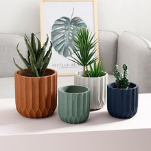 Load image into Gallery viewer, Polygon Textured Ceramic Planters
