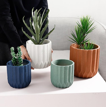 Load image into Gallery viewer, Polygon Textured Ceramic Planters
