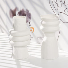 Load image into Gallery viewer, Paros White Ceramic Vases
