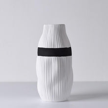 Load image into Gallery viewer, Contrast Ribbon Textured Ceramic Vase
