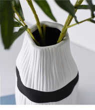 Load image into Gallery viewer, Contrast Ribbon Textured Ceramic Vase
