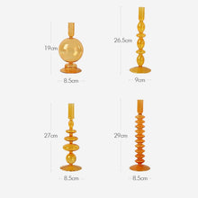 Load image into Gallery viewer, Orange Blown Glass Candle holders
