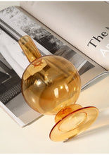 Load image into Gallery viewer, Orange Blown Glass Candle holders
