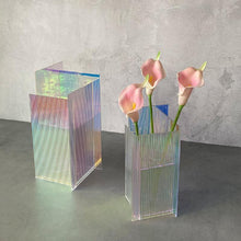 Load image into Gallery viewer, Rainbow Ripple Acrylic Vase &amp; Desk Organizer
