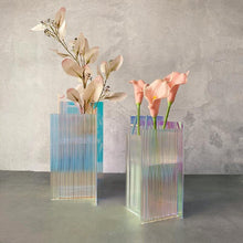 Load image into Gallery viewer, Rainbow Ripple Acrylic Vase &amp; Desk Organizer
