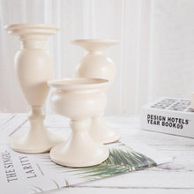 Load image into Gallery viewer, Neoclassic White Wood Candle Holders

