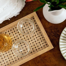 Load image into Gallery viewer, Rattan Cane and Wood Frame Decorative Tray
